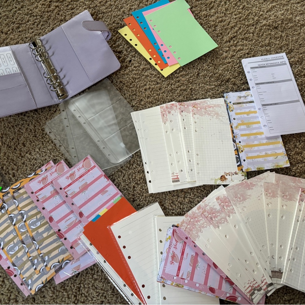 Lavender Ring Planner Organizer with inserts
